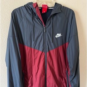 Nike Sportswear Windrunner Hooded Jacket Red/Navy Blue Mens